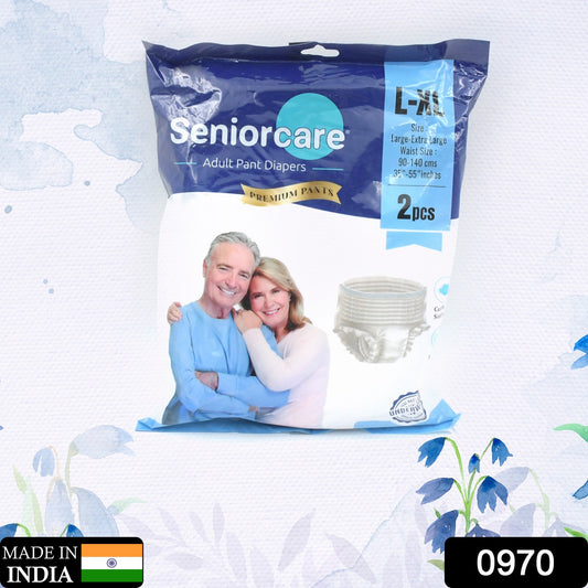 Large - Extra Large Senior Care Adult Pull Up Diaper Pants (Waist Size (90-140 Cm  35 -55 Inch) Adult Diapers  ( Large - Extra Large L-xl2pc)