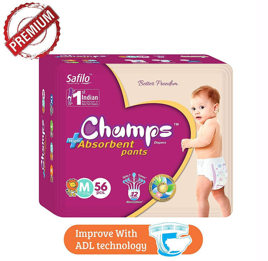 Premium Champs High Absorbent Pant Style Diaper Medium Size 40 Pieces (952_medium_40)