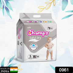 Baby Diaper High Absorbent Pant Diapers  Champs Soft And Dry Baby Diaper Pants Xl  54 Pcs (Extra Large  Xl54 Pieces)