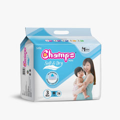 Champs Soft And Dry Baby Diaper Pants 74 Pcs (Medium Size  M74)